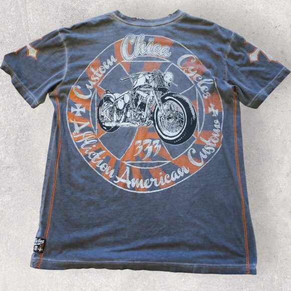 x2 Vintage Y2K Buckle Affliction Lot T-Shirts Chica Motorcycle Chris Kyle Large - Picture 3 of 8